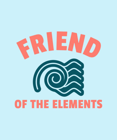 Elements-Themed T-Shirt Design Template Featuring a The Last Airbender-Inspired Symbol Graphic 3520h-6156