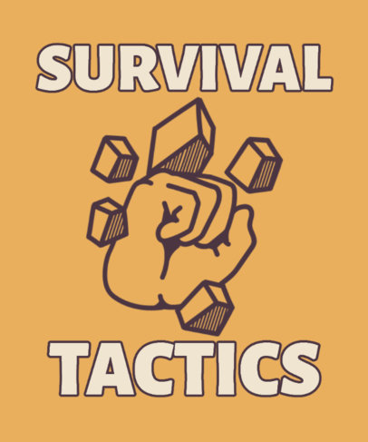 The Last Airbender-Inspired T-Shirt Design Maker Featuring an Illustrated Fist With Rocks 5800k-6156