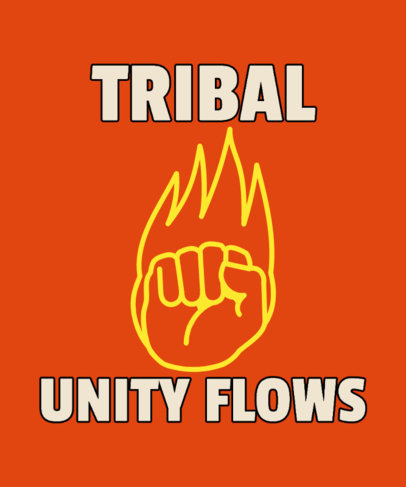 T-Shirt Design Template Featuring a Fire and Fist Symbol Inspired by The Last Airbender Series 5985n-6156