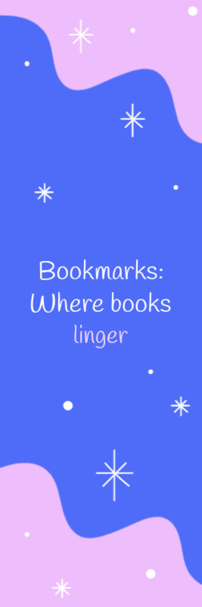 Bookmark Design Template with a Quote and Illustrated Sparkles 6174a