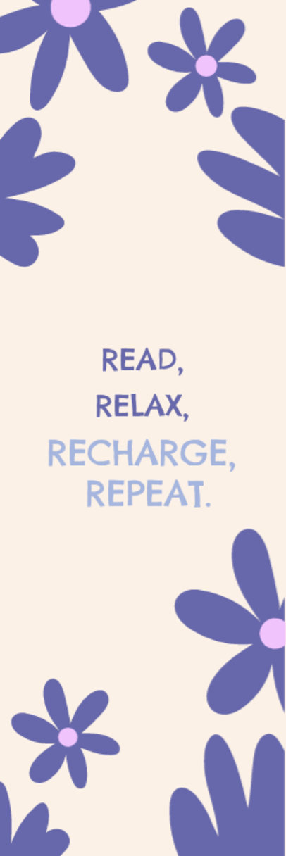 Bookmark Design Generator Featuring Illustrated Flowers and a Quote for Readers 6174c