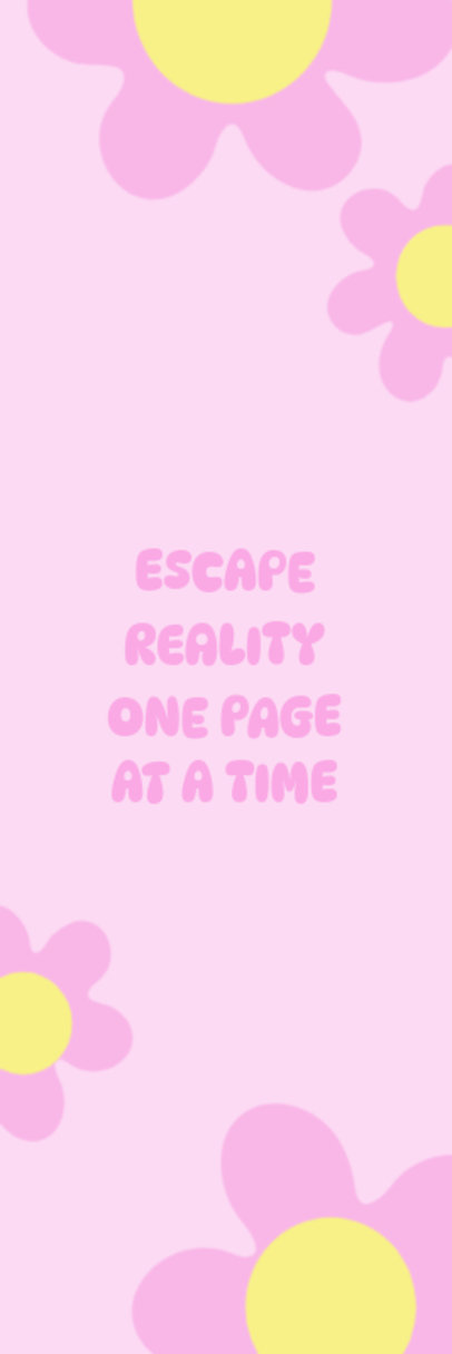 Bookmark Design Maker with Flower Illustrations and a Quote About the Magic of Reading 6174h