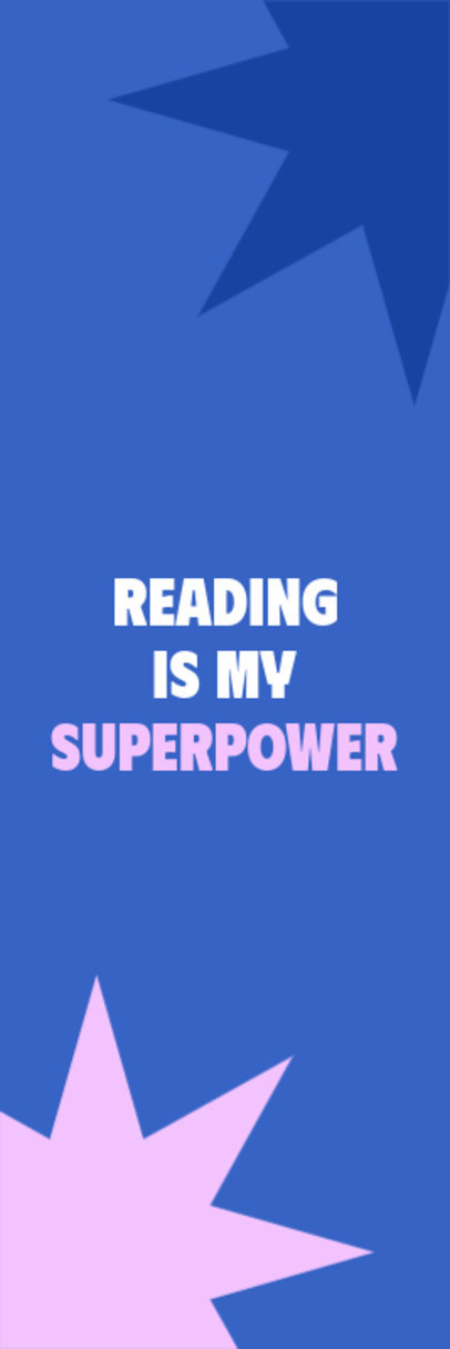 Bookmark Design Template Featuring Star Graphics and a Reading-Themed Quote 6174i