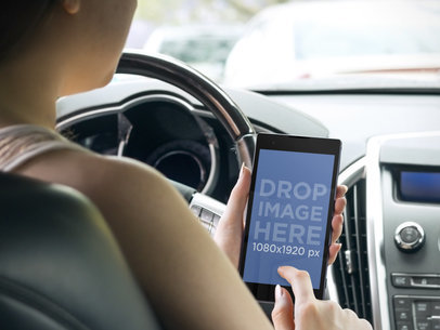Android Mockup of Woman Using Sony Xperia Inside The Car