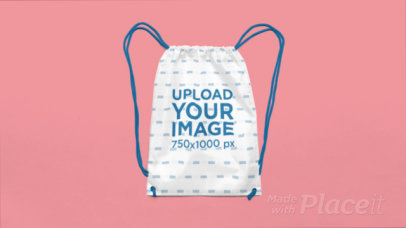 Video of a Drawstring Bag Placed on a Customizable Background