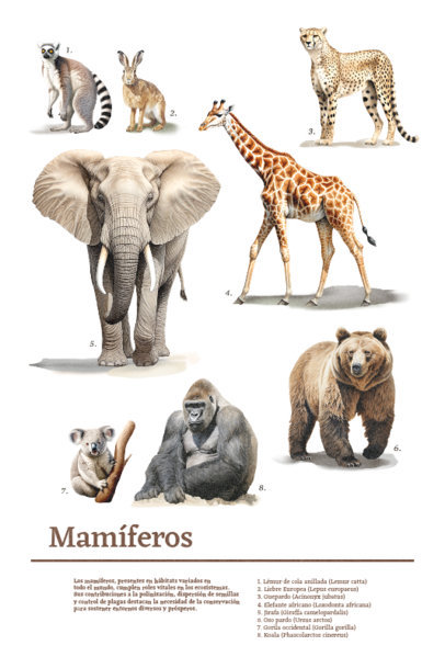 Art Print Design Maker Featuring Wildlife Mammal Illustrations