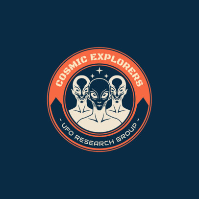 Online Logo Template for a UFO Research Group Featuring Alien Graphics