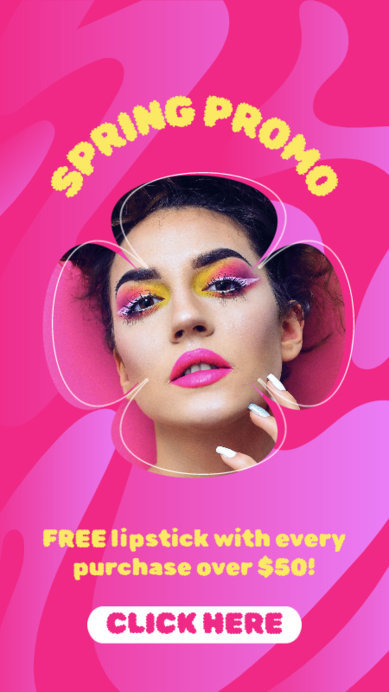 Instagram Story Creator Featuring a Flower-Shaped Picture for a Spring Promo