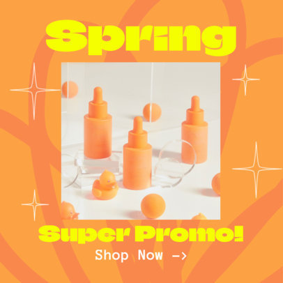 Instagram Post Template for a Spring Sale Featuring a Picture and Background Illustrations  6110g-6181