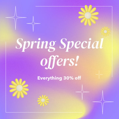 Instagram Post Maker Featuring 3D Flowers for a Special Spring Offers Ad 5468g-6181