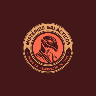UFO Watchers Club Logo Template with a Reptilian Illustration 6301b