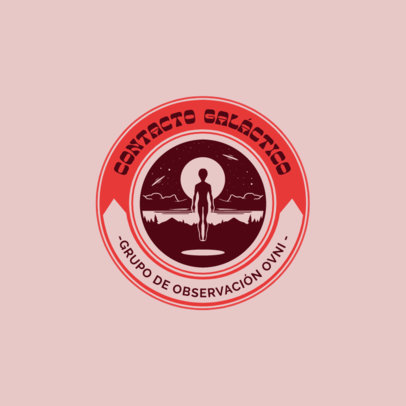 Logo Creator for an OVNI Research Group Featuring an Emblem with a Martian 6301j