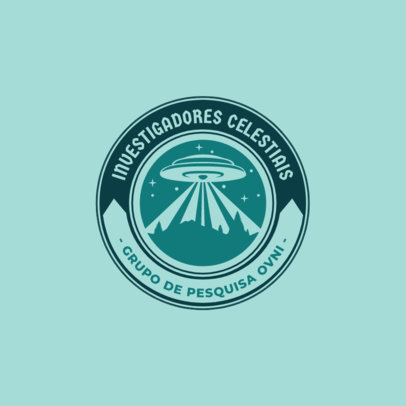 OVNI Hunters Club Logo Template Featuring a Spaceship Graphic 6301f