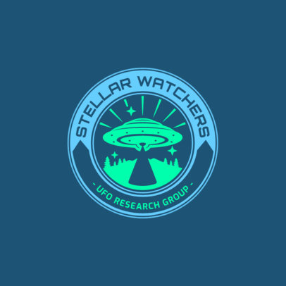 UFO Research Organization Logo Creator Featuring an Emblem with a Spaceship 6301n