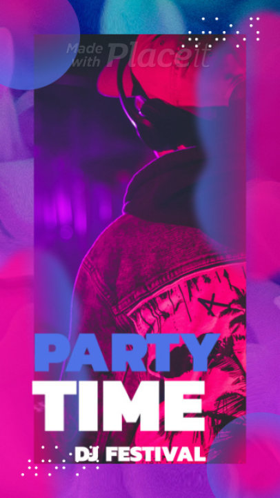 Instagram Story Video Template with Animated Graphics for a DJ Event 2291a 7635