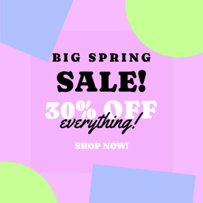 Instagram Post Maker for a Spring Sale Featuring Colorful Shapes 4168h-6180