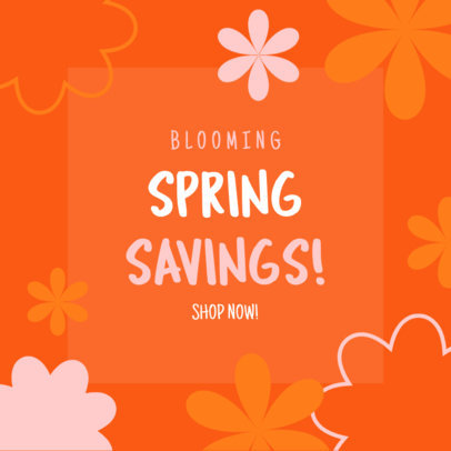 Instagram Post Generator with Illustrated Flowers for a Spring Sale