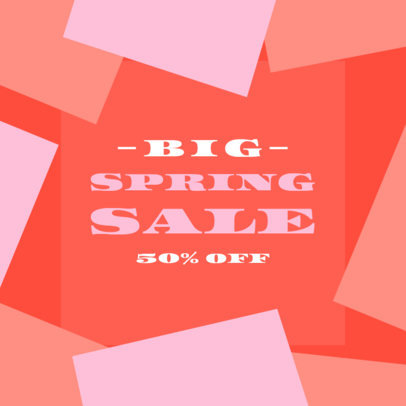 Instagram Post Creator Featuring a Colorful Background for a Spring Sale