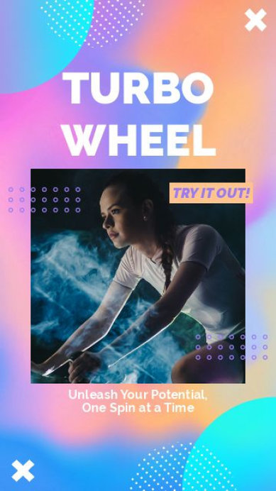 Instagram Story Video Maker to Promote and Indoor Cycling Studio Featuring Colorful Graphics
