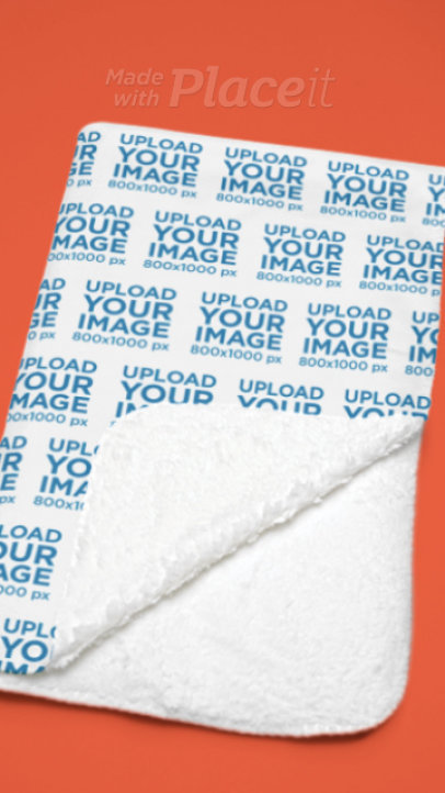 Video of a Sherpa Fleece Blanket Lying on a Colorful Surface 7532v