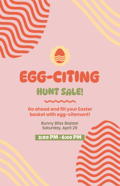 Colorful Flyer Design Creator to Promote an Egg-Hunting-Themed Easter Sale