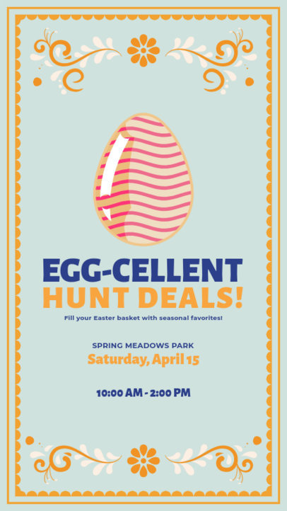 Instagram Story Generator Featuring an Egg-Hunting Deal Event
