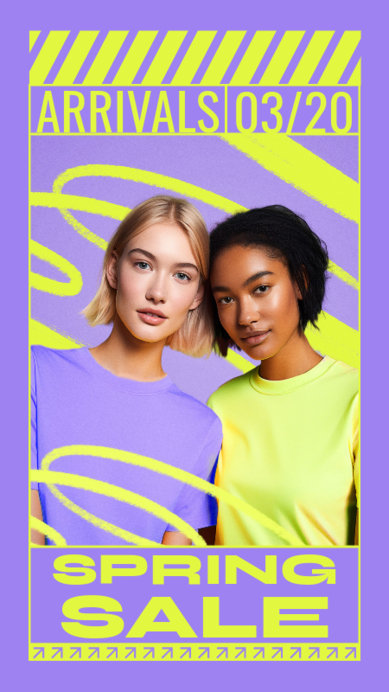 Spring-Themed Instagram Story Template to Promote a Fashion Seasonal Sale