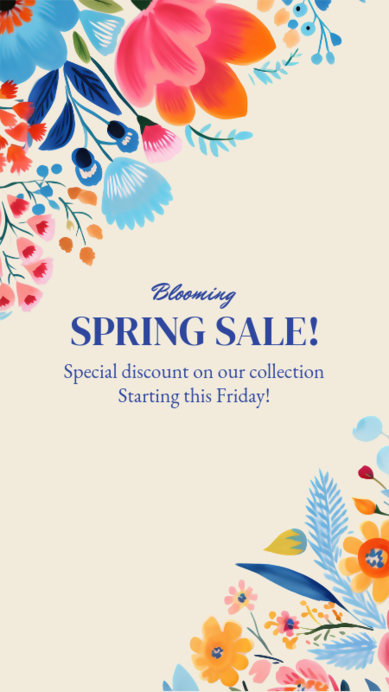 Promotional Instagram Story Maker for Special Spring Sale