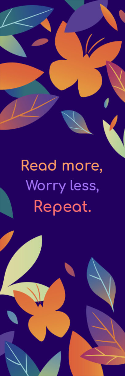 Quote Bookmark Design Generator Featuring a Colorful Layout and a Book Theme 5426e-6176