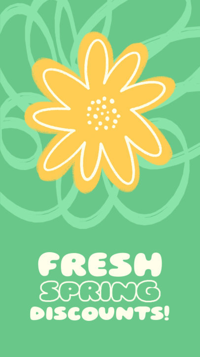 Instagram Story Template with a Colorful Flower for a Springs Discounts Ad 4824j-6180