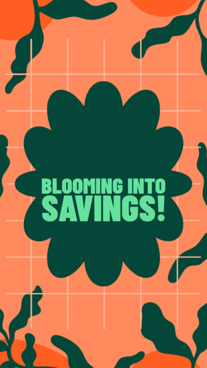 Instagram Story Creator with a Background Flower Advertising Spring Discounts 5855k-6180