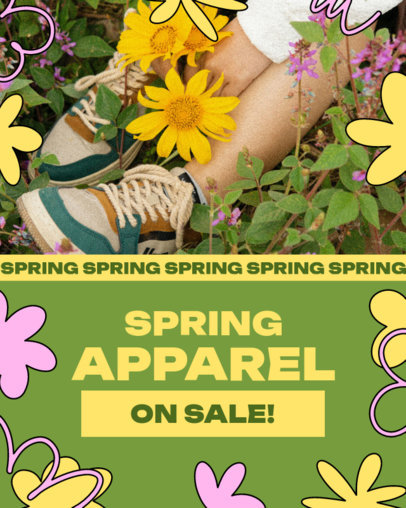 Instagram Post Generator for an Apparel Spring Sale with Illustrated Flowers 5851k-6180