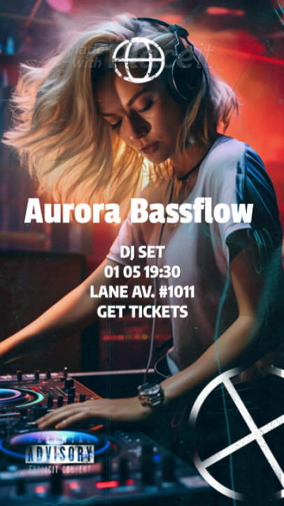Instagram Story Video Generator to Promote a DJ Music Concert 2474a 7640-el1
