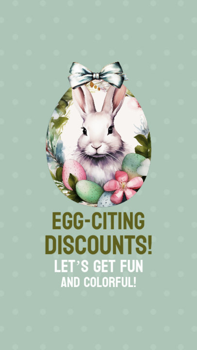 Instagram Story Maker Featuring an Easter Bunny Graphic With Special Discounts 5349h-6179
