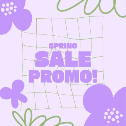 Instagram Post Template with Abstract Butterfly Graphics for a Spring Sale