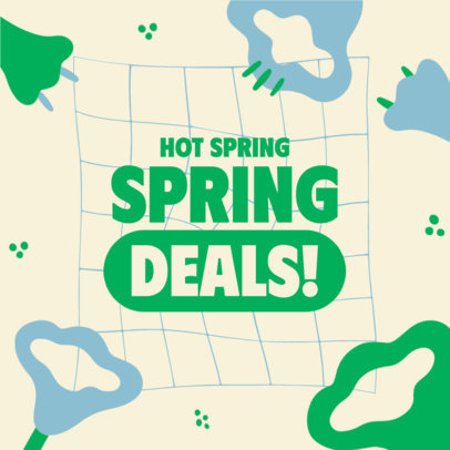 Instagram Post Creator for a Spring Sale Ad Featuring an Illustrated Background 4521n-6180