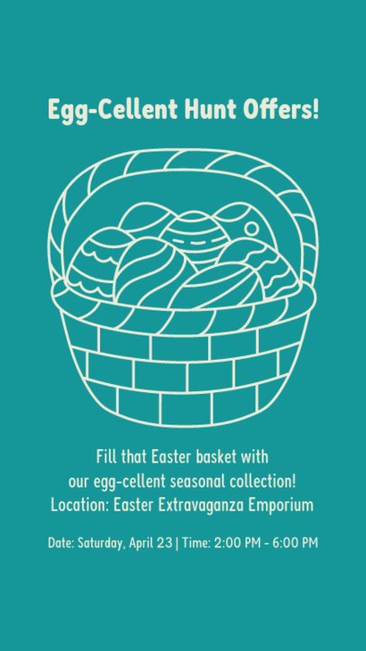Illustrated Instagram Story Template to Promote Easter Egg-Hunting Sales