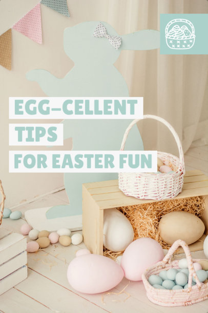 Pinterest Pin Template Featuring Fun Ideas for Easter Season 4732j-6177