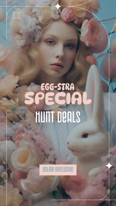 Instagram Story Maker Featuring an Ad for Special Easter Offer Deals 5929n-6178