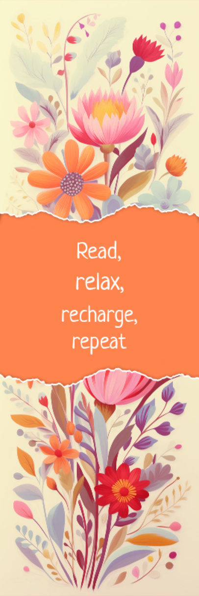 Bookmark Design Generator With Flower Illustrations and a Quote 6175a