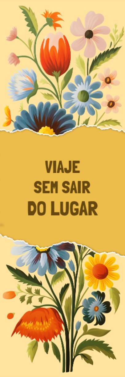 Bookmark Design Template for Reading Enthusiasts With Flower Graphics 6175c