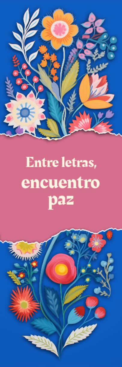 Illustrated Bookmark Design Maker With Floral Graphics and a Book Quote 6175d