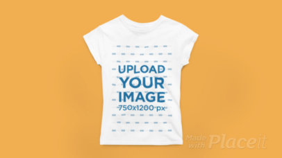 Front and Back-View Gildan T-Shirt Video Flat Laid over a Solid Surface 7606v