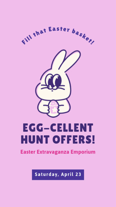 Instagram Story Generator With an Easter Bunny Graphic for an Egg-Hunting Promo