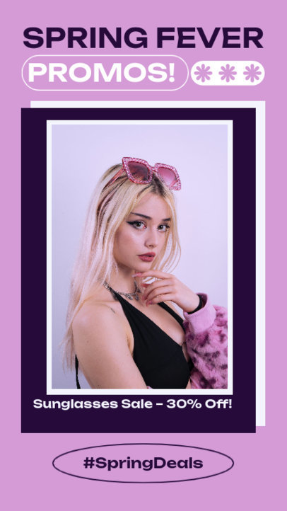 Instagram Story Generator with a Picture of a Woman for a Sunglasses Spring Sale 4370l-6181