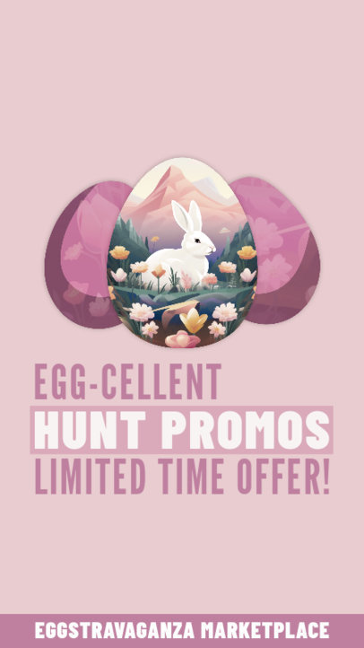 Instagram Story Template Featuring Easter-Themed Illustrations for a Special Holiday Promo 2241e-6178