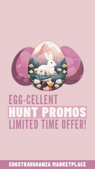 Instagram Story Template Featuring Easter-Themed Illustrations for a Special Holiday Promo