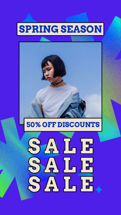 Instagram Story Template for a Spring Sale with Huge Asterisks in the Background 3170g-6182
