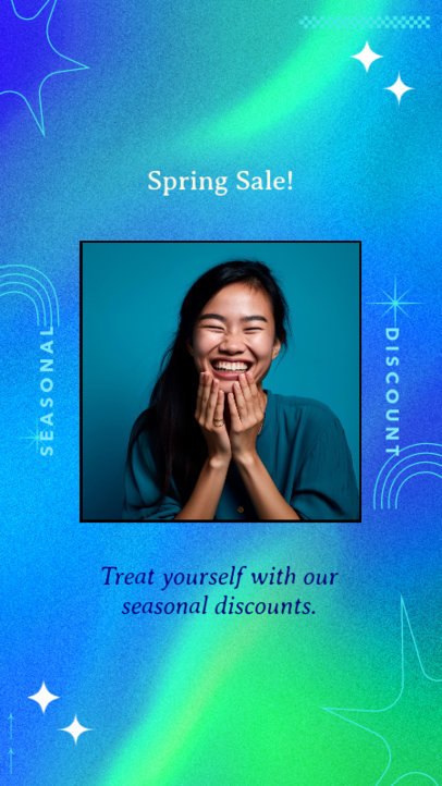 Instagram Story Generator for a Spring Sale with a Colorful Grainy Background 4234h-6182