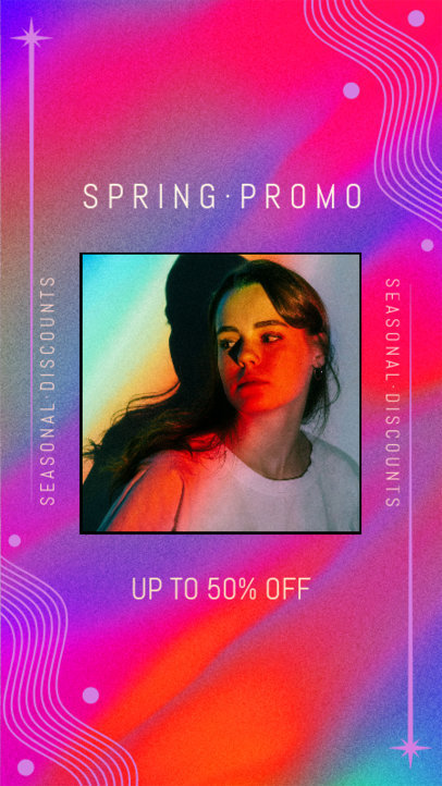 Instagram Story Maker with Wavy Graphics and a Gradient Background for a Spring Sale 4234j-6182